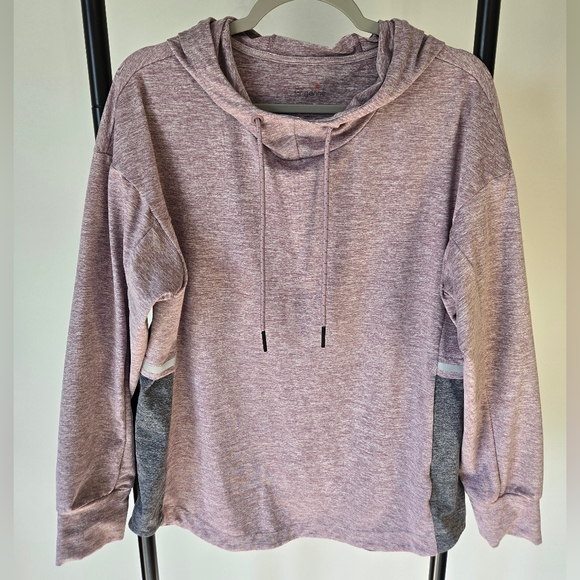 Tangerine Tops - Serene Tangerine Pullover Knit Sweatshirt Womens Large Purple Ish Maroon Grey